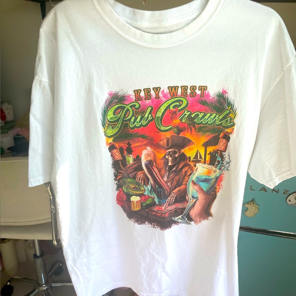 Men’s 1XL White Key West Pub Crawlers Tee